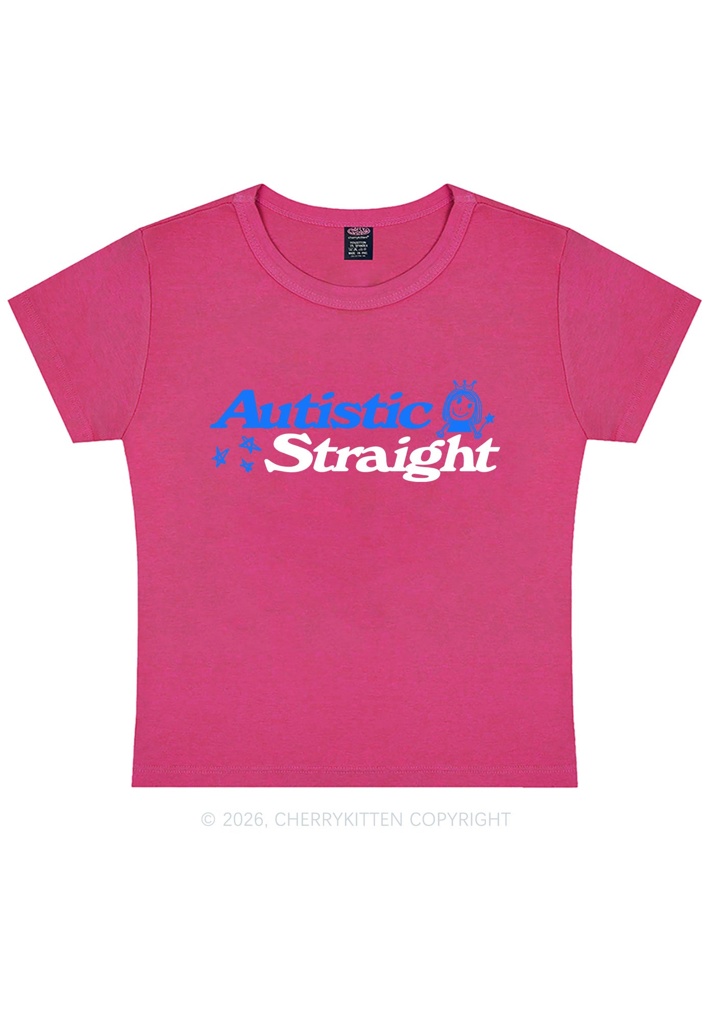 Autistic Straight Pride Y2K Baby Tee Cherrykitten
