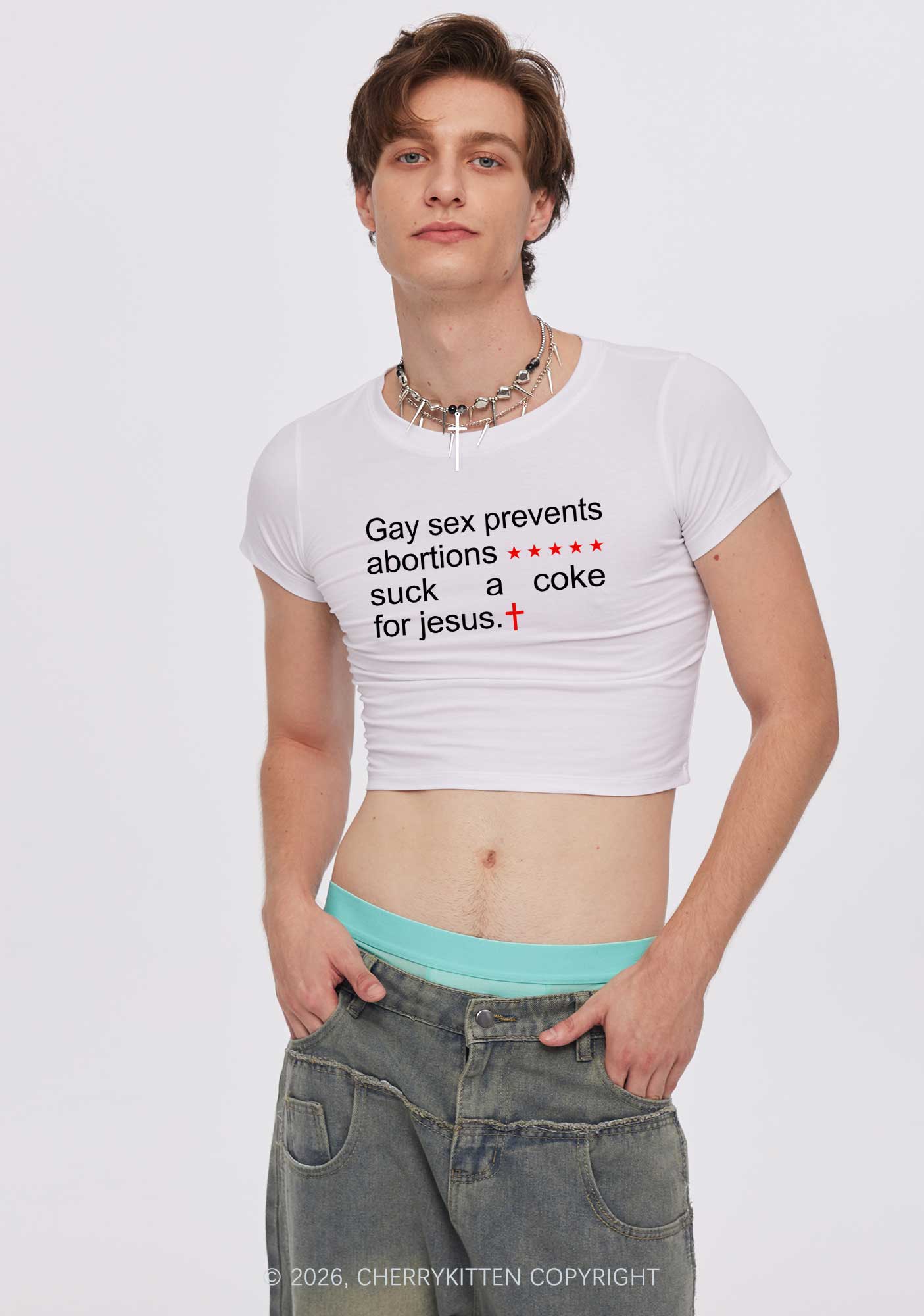 Suck A Coke For Jesus Pride Y2K Baby Tee Cherrykitten