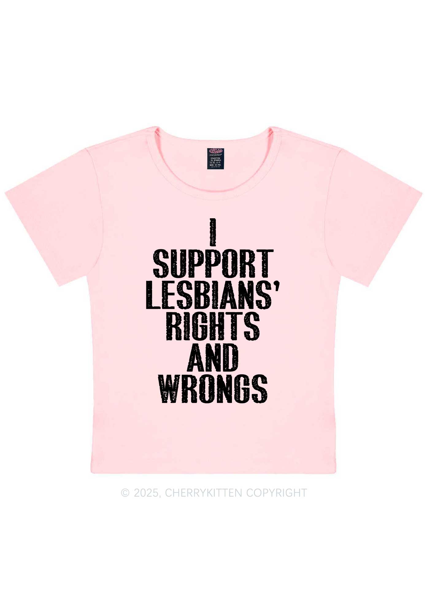 Support Lesbians Rights Pride Y2K Baby Tee Cherrykitten