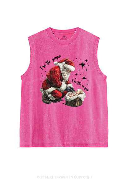 Christmas I'm The Season Y2K Washed Tank Cherrykitten
