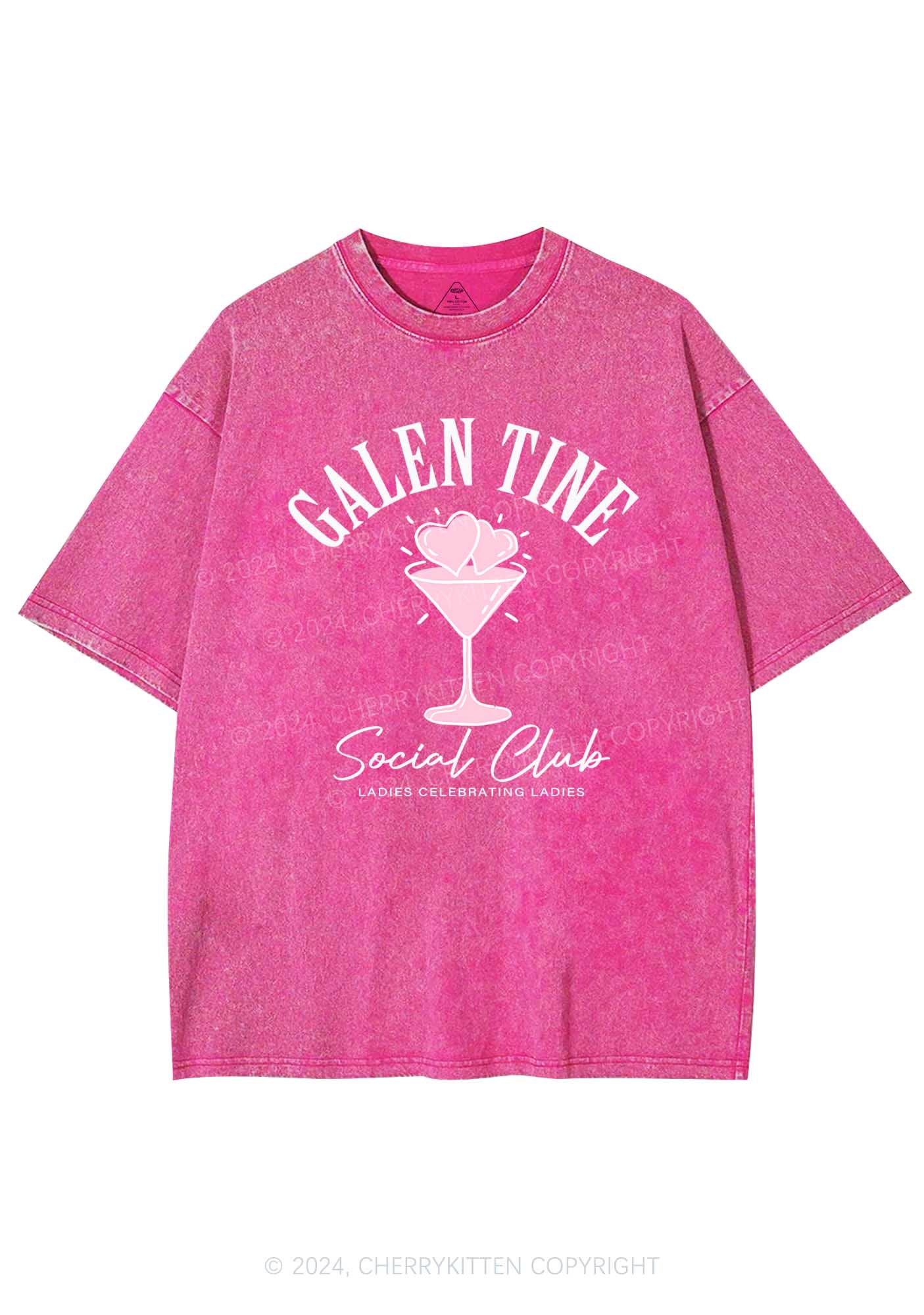 Galentine Social Club Y2K Valentine's Day Washed Tee Cherrykitten