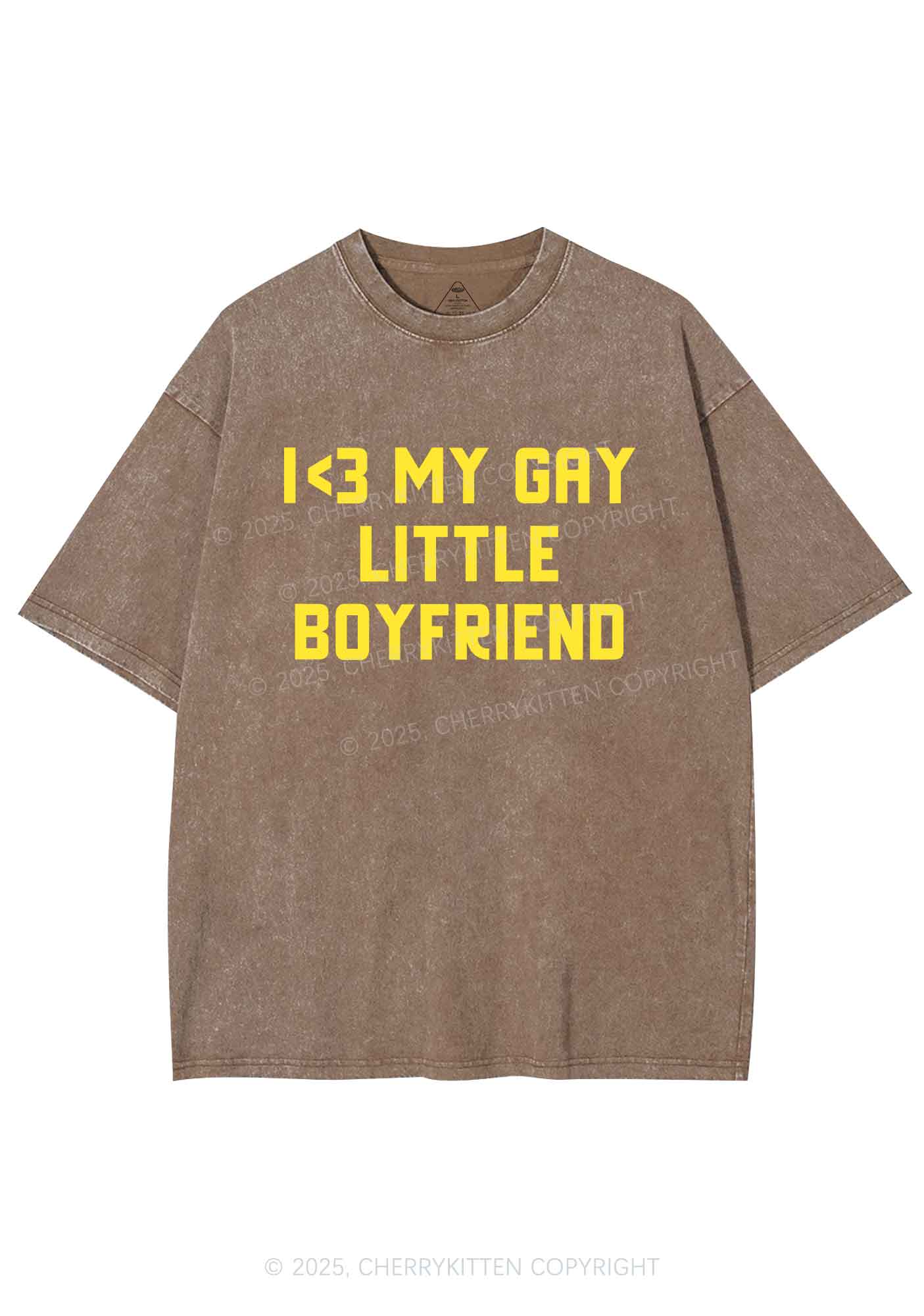 Love My Gay BF Pride Y2K Shirts Washed Tee Cherrykitten