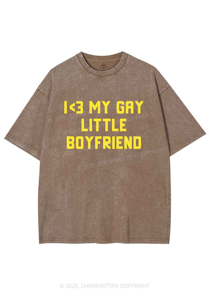 Love My Gay BF Pride Y2K Shirts Washed Tee Cherrykitten