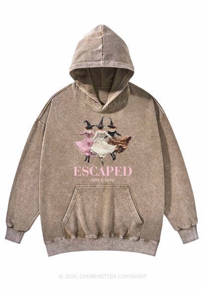 Halloween Escaped Skirts Witches Y2K Washed Hoodie Cherrykitten