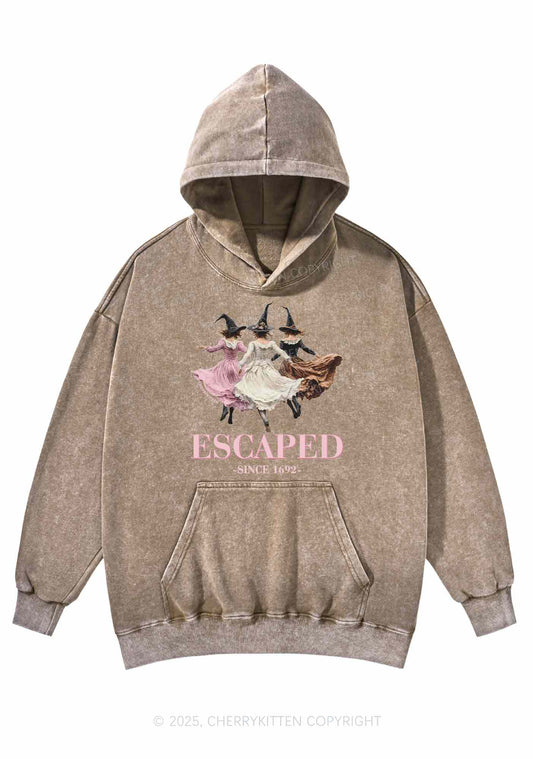 Halloween Escaped Skirts Witches Y2K Washed Hoodie Cherrykitten