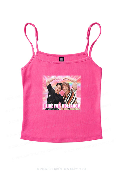 I Live For Hockey Duo HR Y2K Spaghetti Strap Cami Cherrykitten