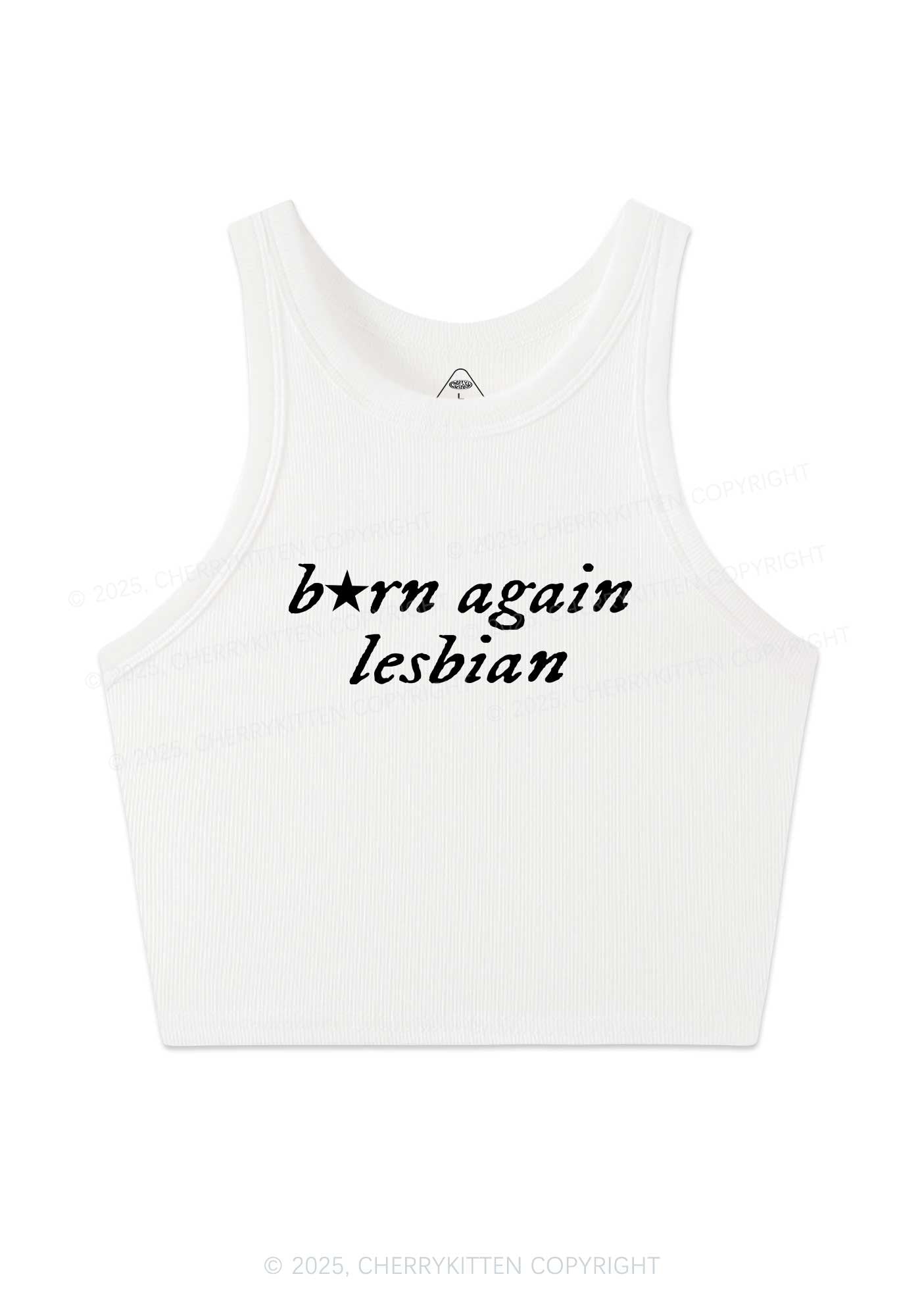Born Again Lesbian Y2K Crop Tank Top Cherrykitten