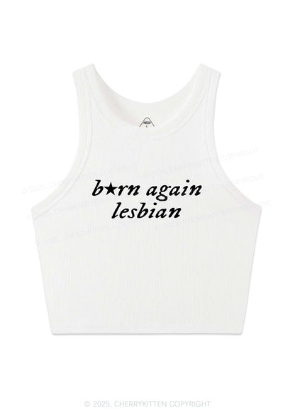 Born Again Lesbian Y2K Crop Tank Top Cherrykitten