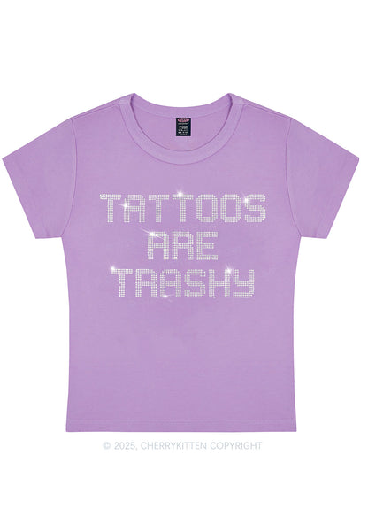 Rhinestone Tattoos Are Trashy Y2K Baby Tee Cherrykitten