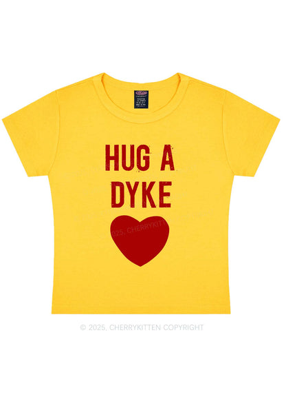 Hug A Dyke Y2K Baby Tee Cherrykitten