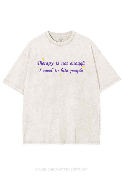 Therapy Not Enough Y2K Shirts Washed Tee Cherrykitten