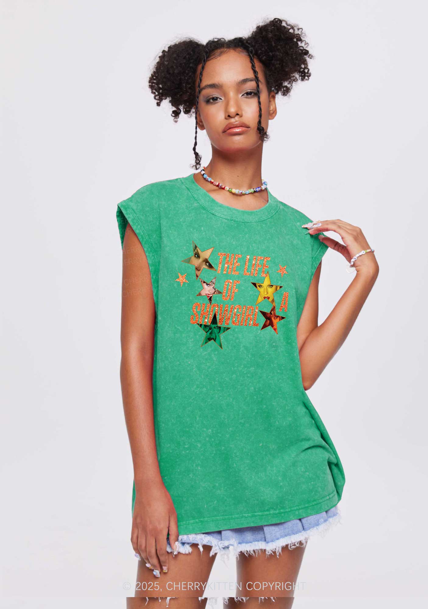 Star TS Photo Y2K Washed Muscle Tank Cherrykitten