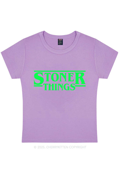 Stoner Things Y2K Baby Tee Cherrykitten