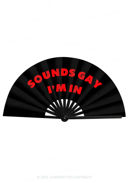 Sounds Gay Y2K Rave Hand Fan Cherrykitten