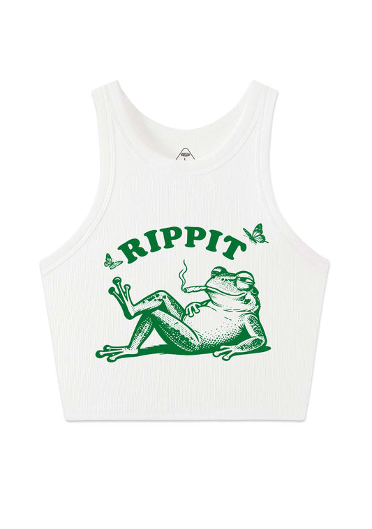 Rippit Frog Y2K Crop Tank Top Cherrykitten