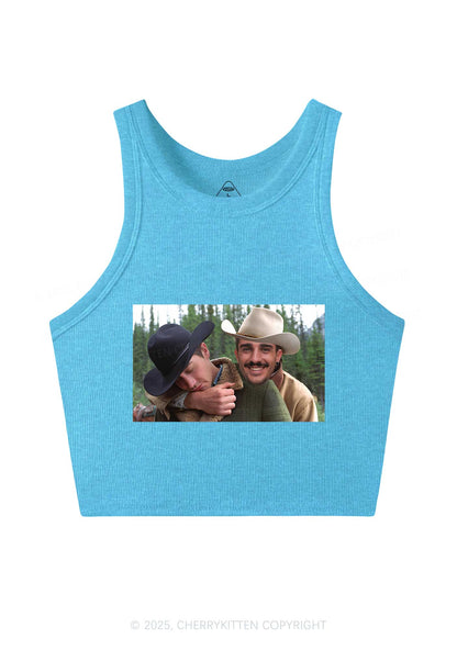 Custom Gay Cowboy Pride Y2K Crop Tank Top Cherrykitten