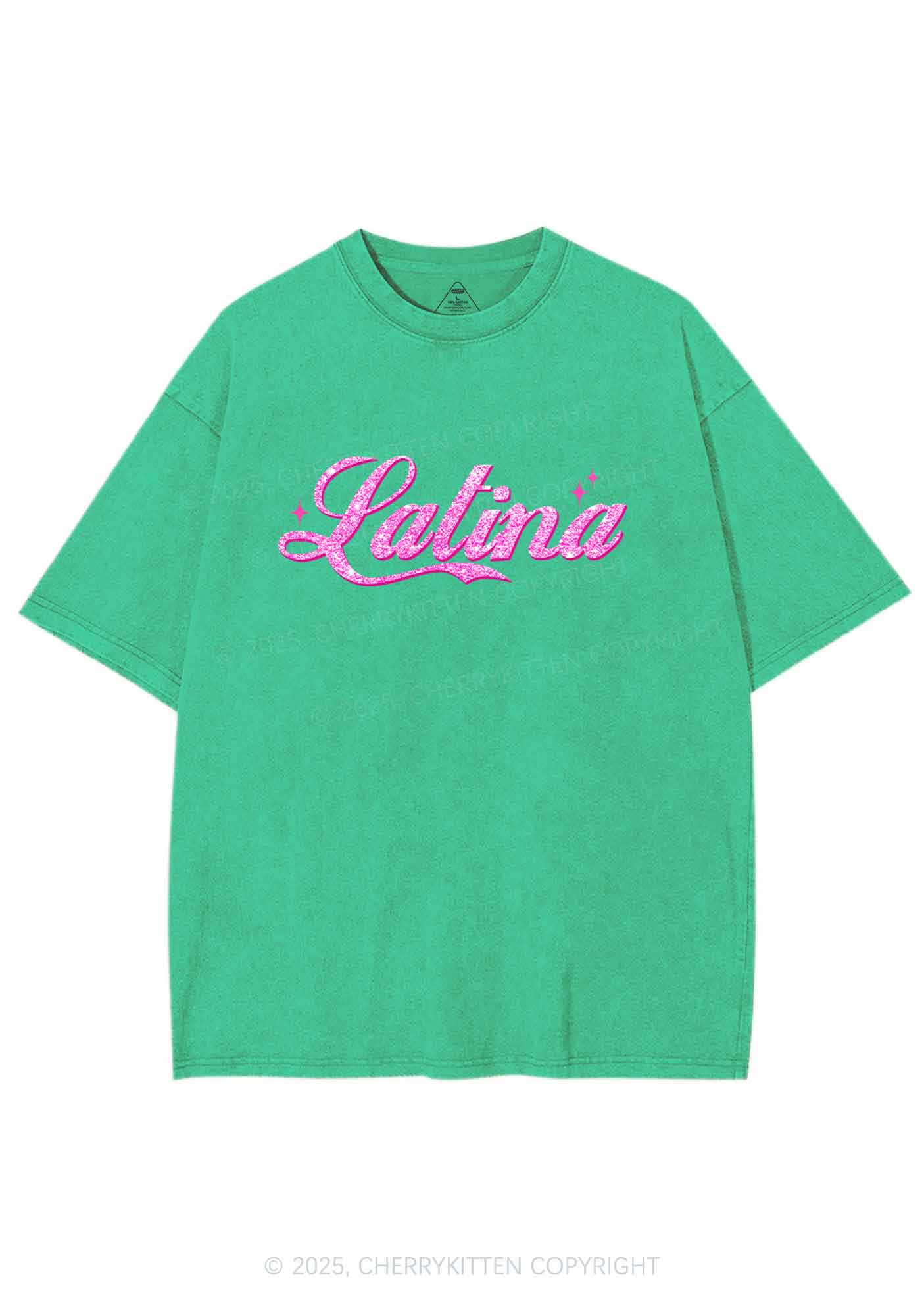 Pink Latina Y2K Washed Tee Cherrykitten