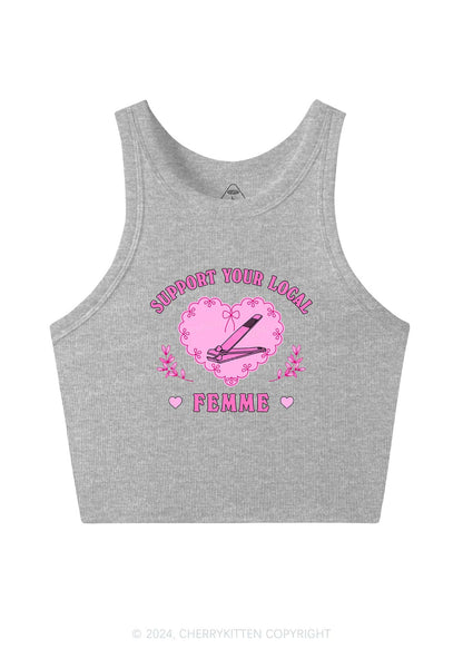 Support Your Local Femme Y2K Crop Tank Top Cherrykitten