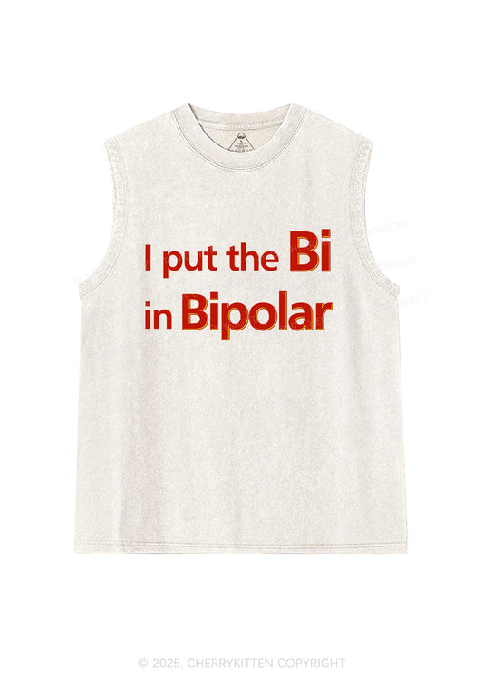 Bi In Bipolar Y2K Washed Muscle Tank Cherrykitten