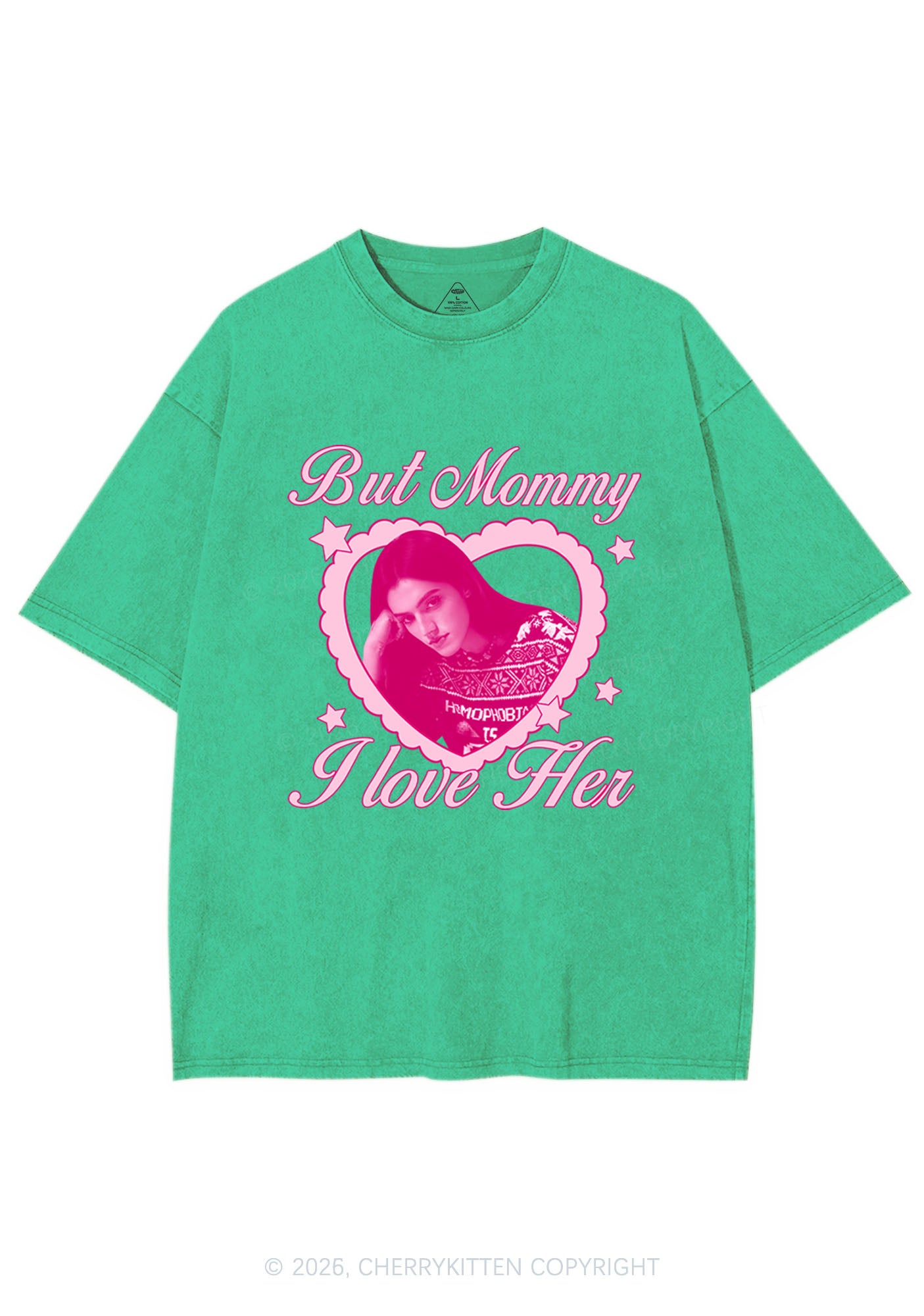 Custom But Mommy I Love Her Y2K Shirts Washed Tee Cherrykitten