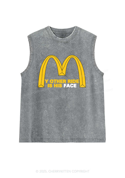 Ride His Face Y2K Washed Muscle Tank Cherrykitten