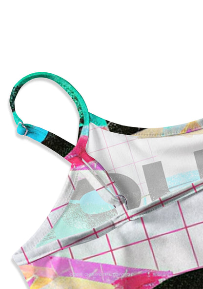 Neon DJ Mouse Y2K Print Slip Dress Cherrykitten