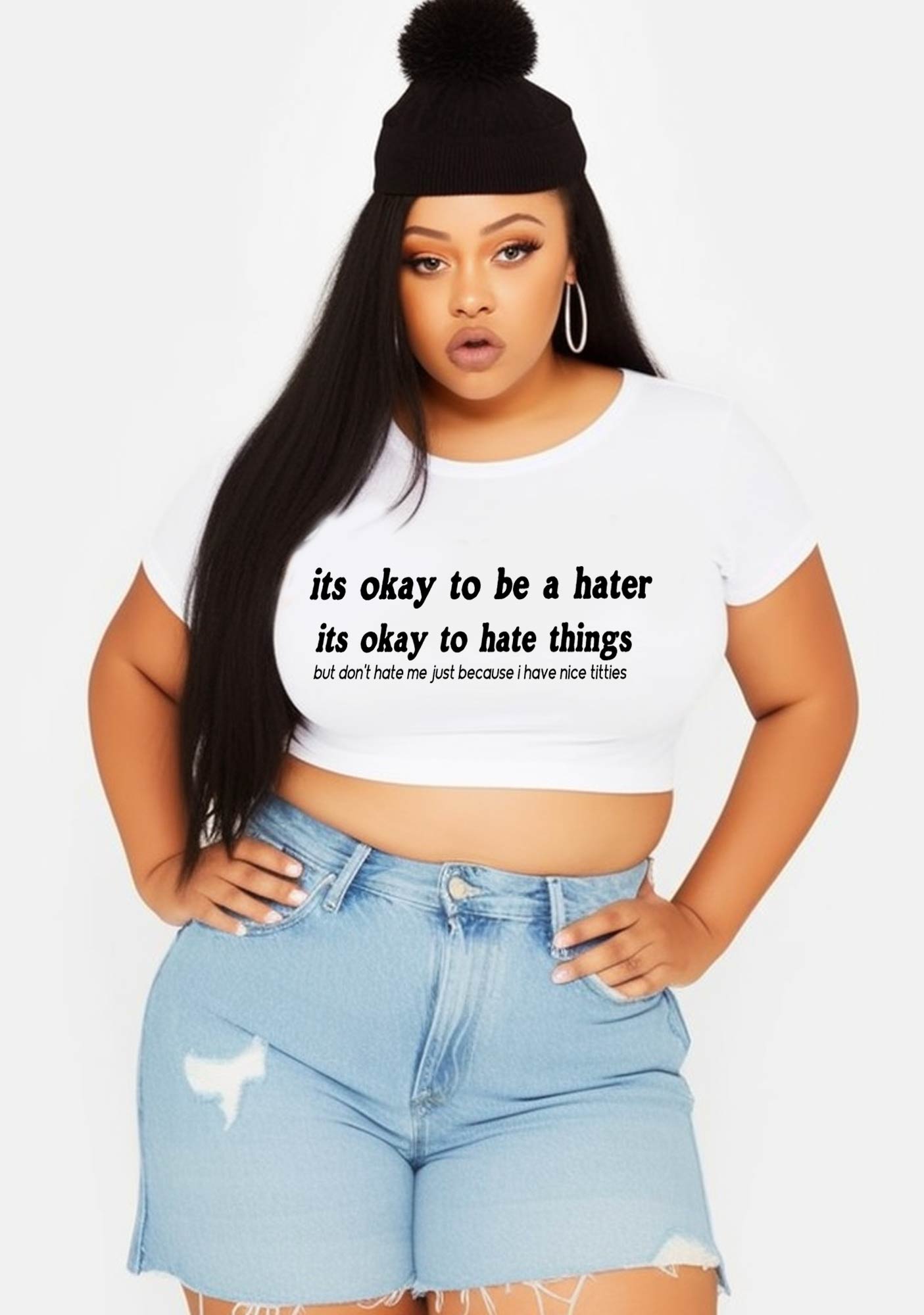 Curvy Its Ok To Be A Hater Baby Tee