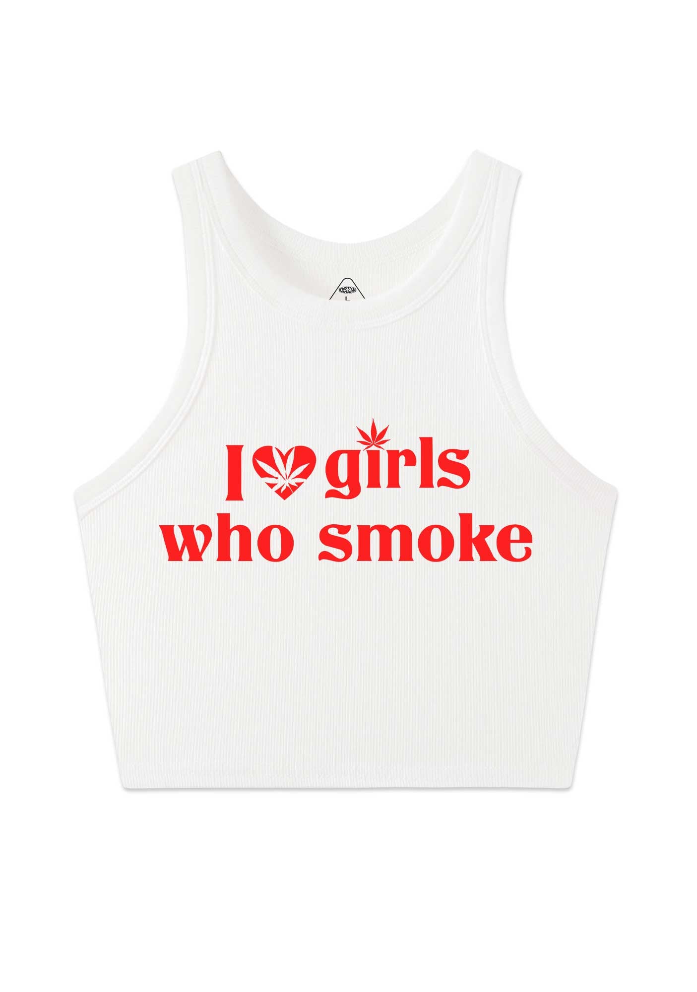 I Love Girls Who Smoke Y2K Crop Tank Top Cherrykitten