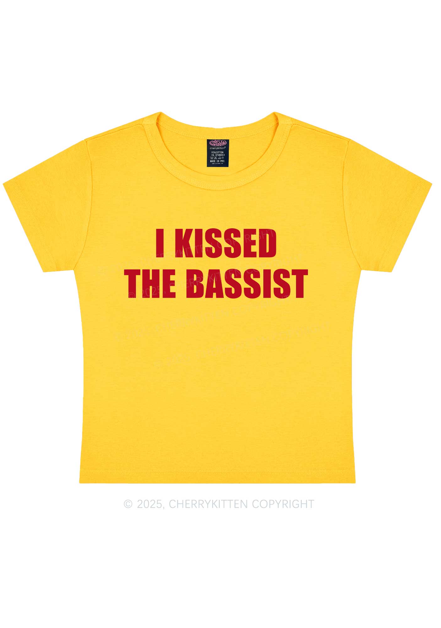 I Kissed The Bassist Y2K Baby Tee Cherrykitten