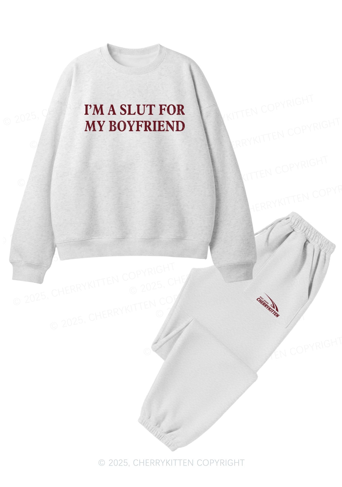 Slxt For My Girlfriend Y2K Fleece Sweatshirts Set Cherrykitten