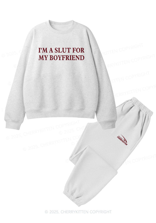 Slxt For My Girlfriend Y2K Fleece Sweatshirts Set Cherrykitten