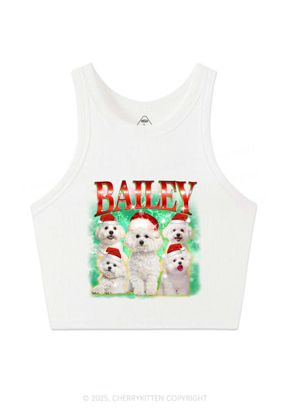 Custom Christmas Puppy Y2K Crop Tank Top Cherrykitten