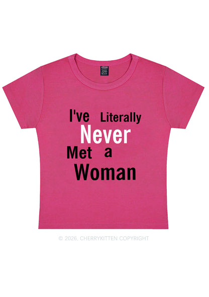 Never Met A Woman Pride Y2K Baby Tee Cherrykitten
