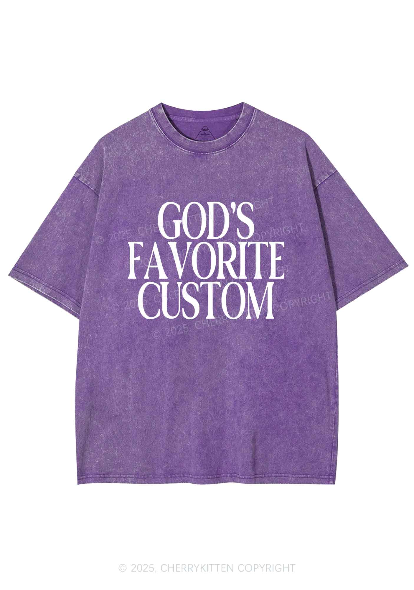 Gods Favorite Custom Y2K Shirts Washed Tee Cherrykitten