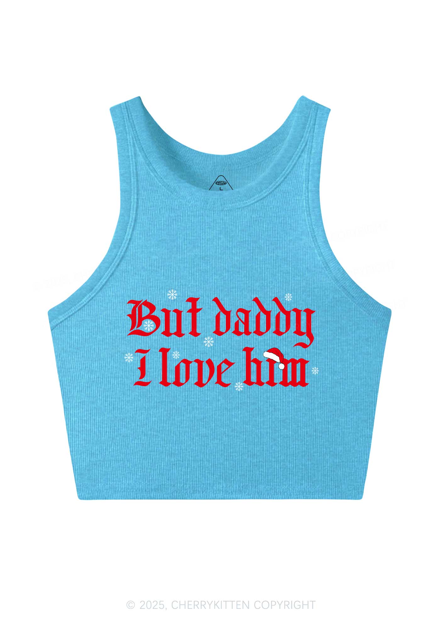 Christmas Daddy I Love Him Y2K Crop Tank Top Cherrykitten