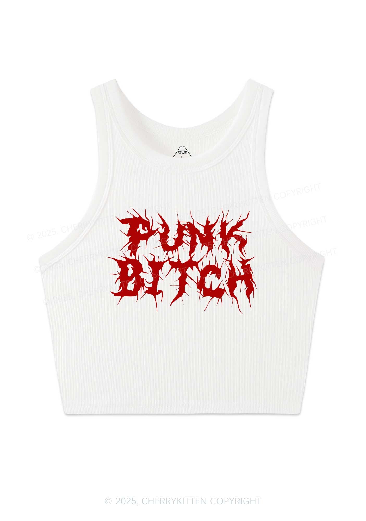 Punk Bxxch Y2K Crop Tank Top Cherrykitten