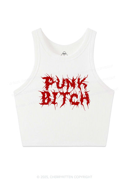 Punk Bxxch Y2K Crop Tank Top Cherrykitten