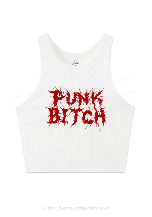 Punk Bxxch Y2K Crop Tank Top Cherrykitten