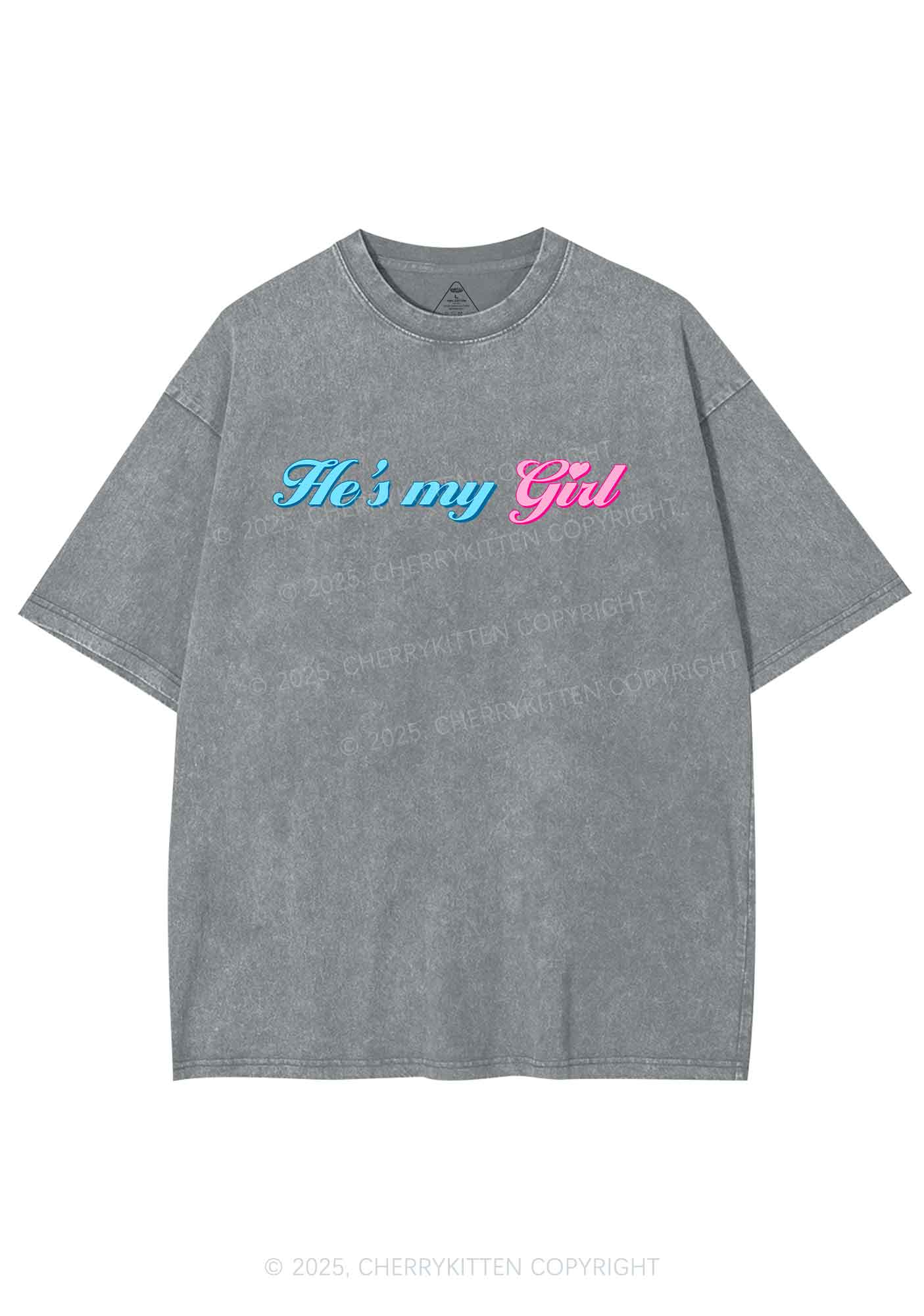 He Is My Girl Pride Y2K Shirts Washed Tee Cherrykitten