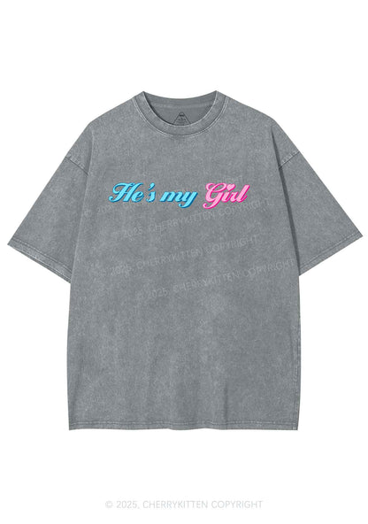 He Is My Girl Pride Y2K Shirts Washed Tee Cherrykitten