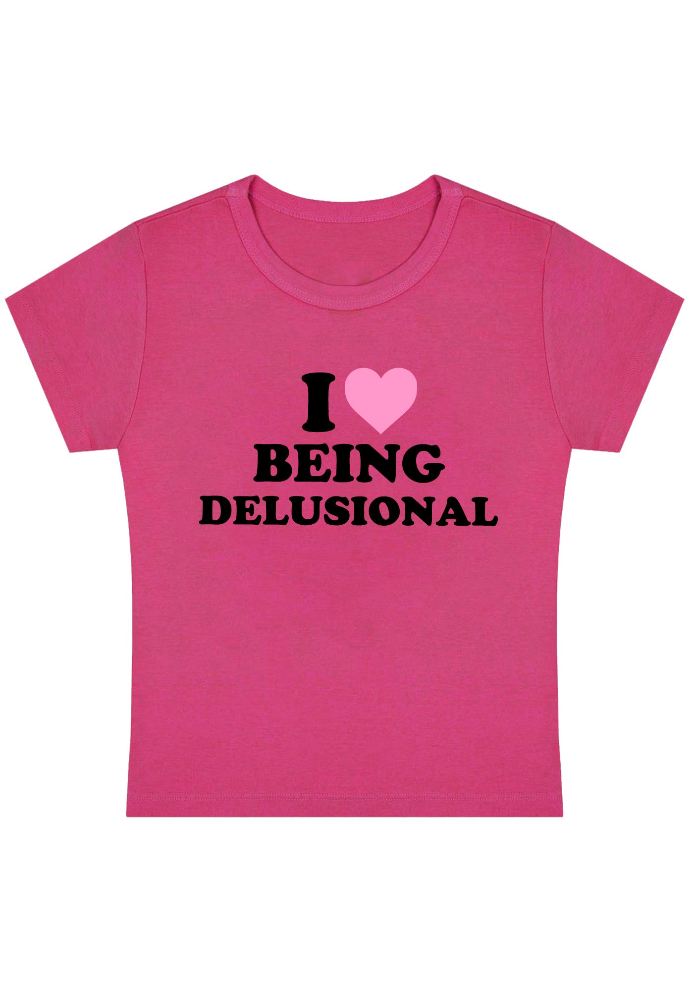 Being Delusional Y2K Baby Tee