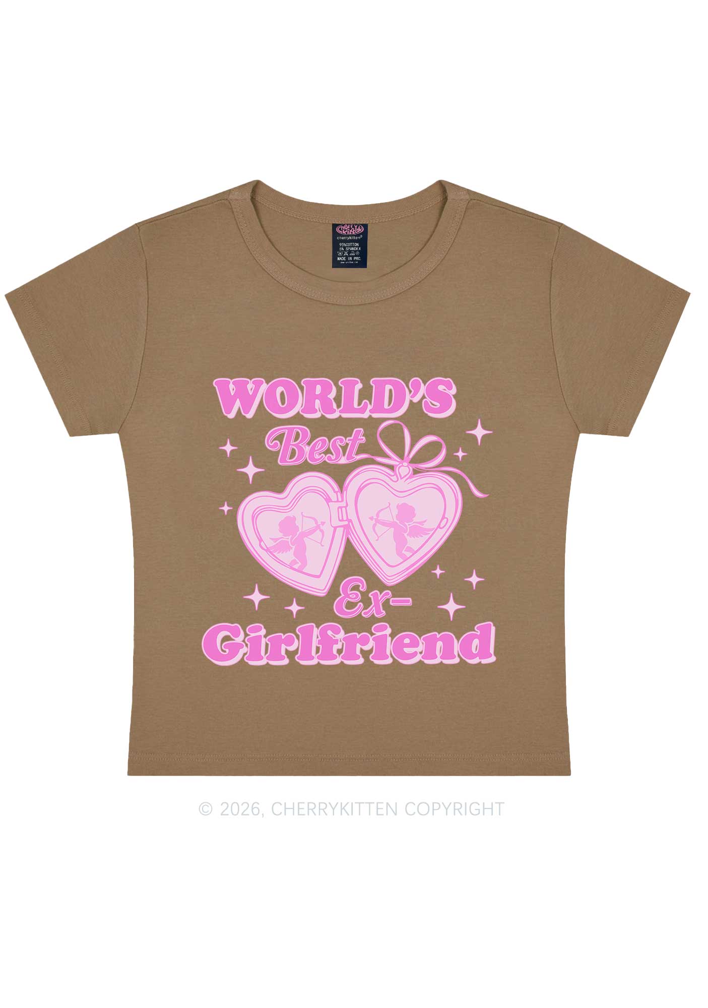 Worlds Best Ex GF Valentine's Day Y2K Baby Tee Cherrykitten