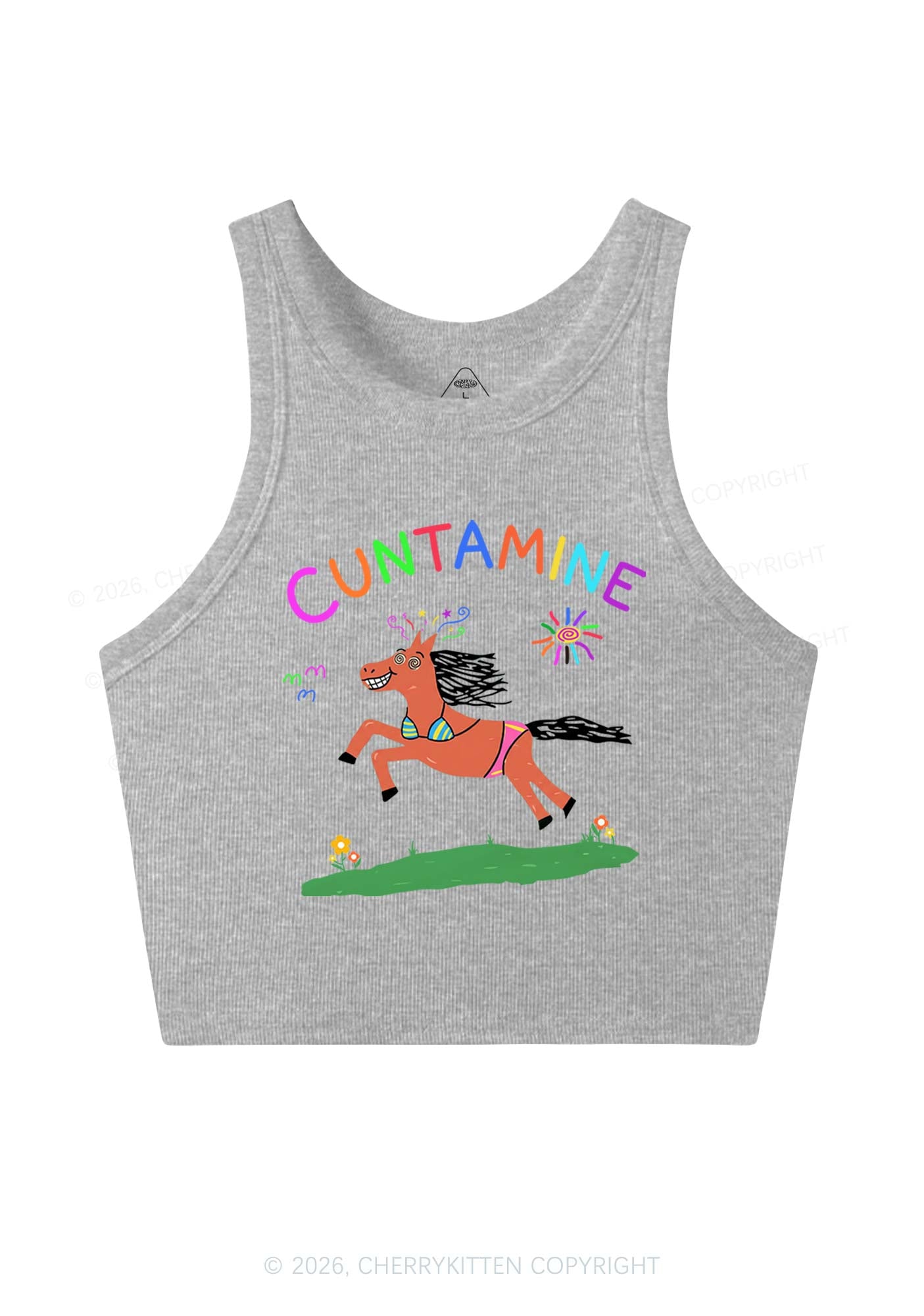 Cxxtamine Pony Y2K Crop Tank Top Cherrykitten
