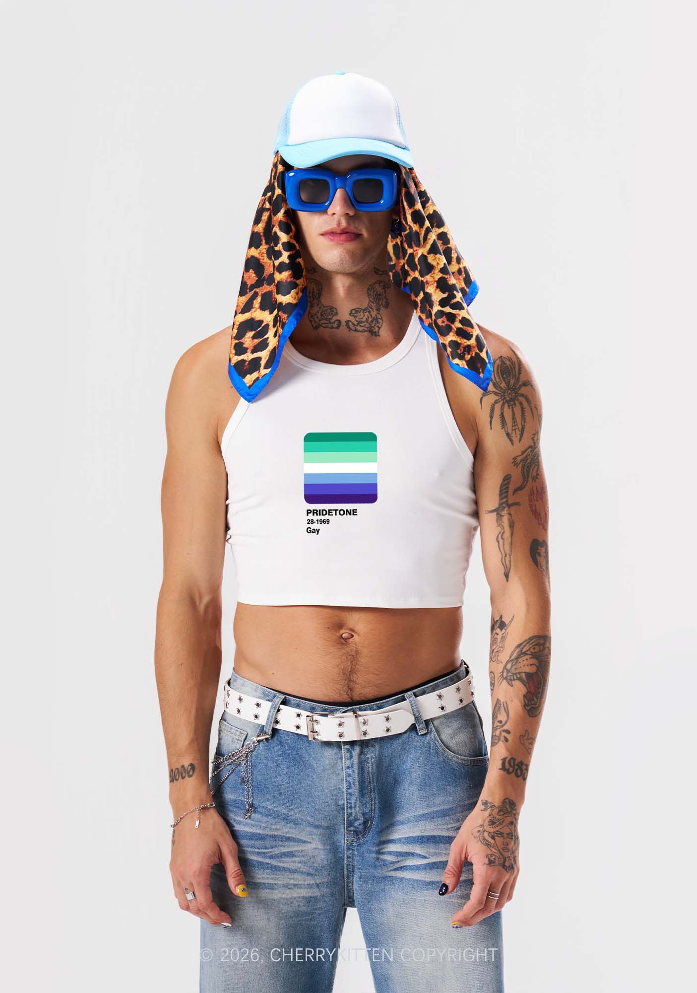 Pridetone Gay Pride Y2K Crop Tank Top Cherrykitten