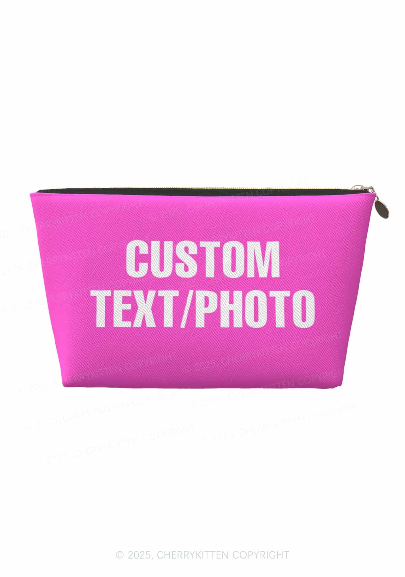Custom Photo Y2K Leather Makeup Bag Cherrykitten