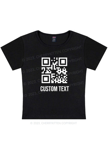 Custom Text QR Code Y2K Baby Tee Cherrykitten