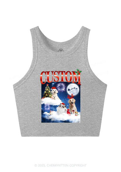 Custom Christmas Pet Y2K Crop Tank Top Cherrykitten