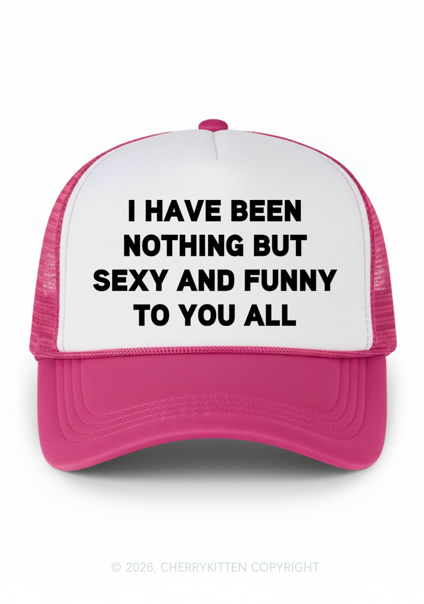 I Have Been Funny Y2K Colorblock Trucker Hat Cherrykitten