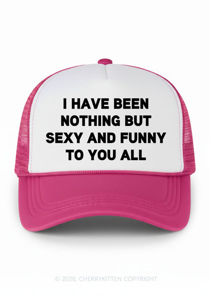 I Have Been Funny Y2K Colorblock Trucker Hat Cherrykitten