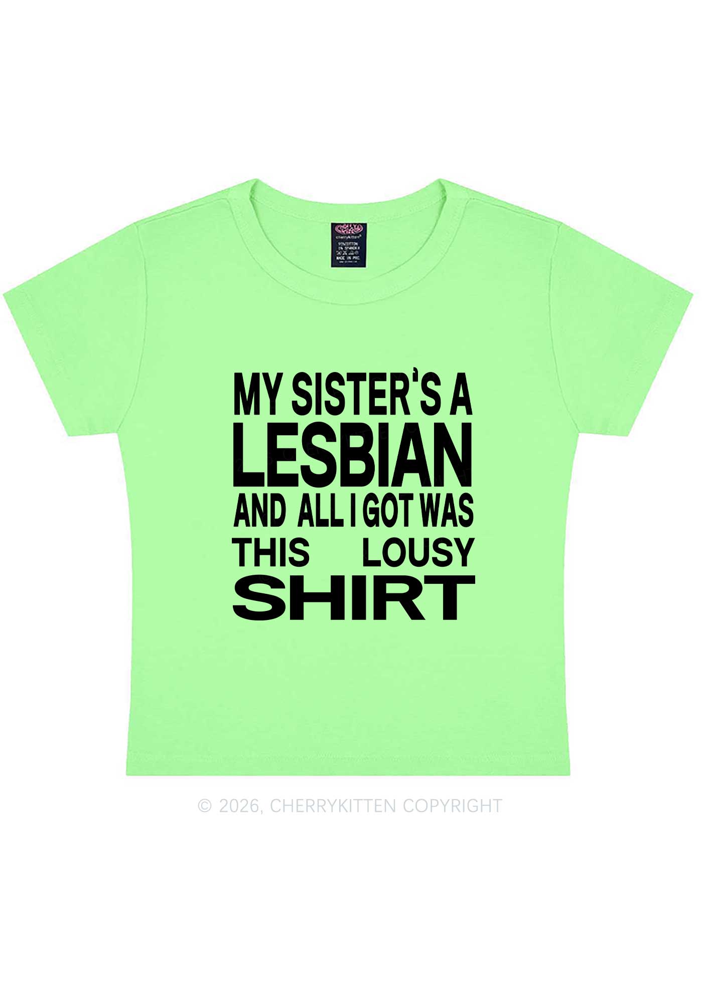 My Sisters A Lesbian Pride Y2K Baby Tee Cherrykitten